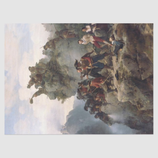 Papel De Seda Riflemen defendiendo un paso de montaña (Karl Less (Anverso)