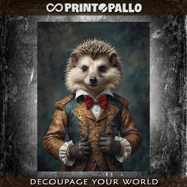 Papel De Seda Rinoceronte hedgehog principesco vestido con pajar