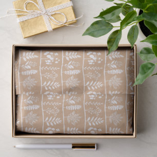 Papel De Seda Ritmo Botánico Pequeñas Siluetas Suave Marigold