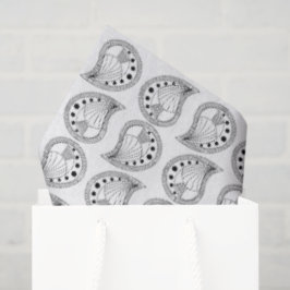 Papel De Seda Ritmo de Pétalo de Paisley líneas negras