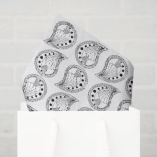 Papel De Seda Ritmo de Pétalo de Paisley líneas negras