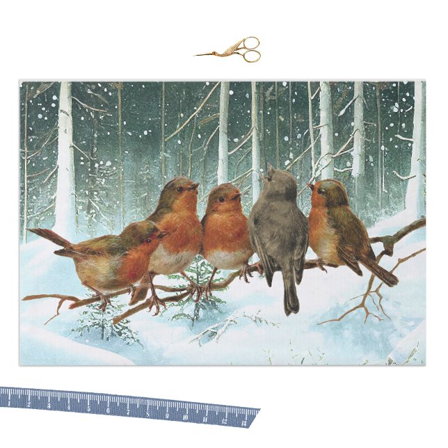 Papel De Seda Robin Birds sobre los Navidades de invierno de la  (Subido por el creador)