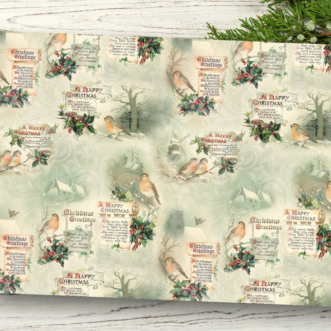 Papel De Seda Robins de época y saludos de Navidad (Subido por el creador)