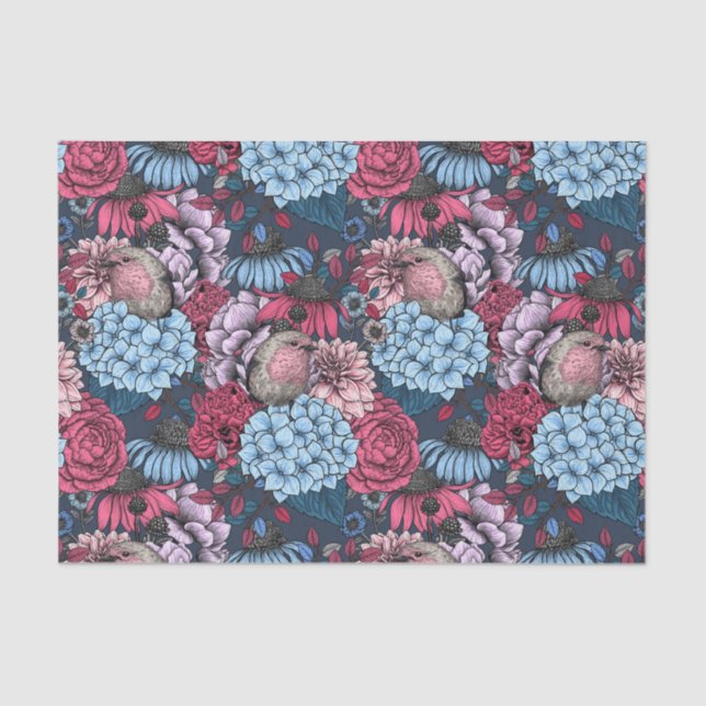 Papel De Seda Robins en el jardín (Anverso)