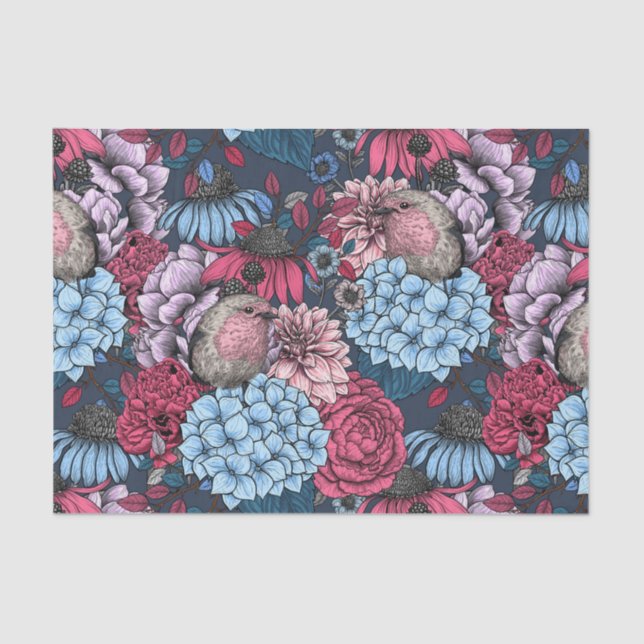 Papel De Seda Robins en el jardín 3 (Anverso)