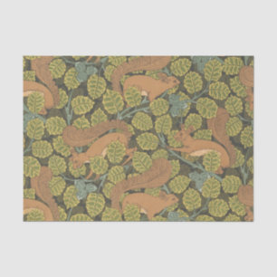 Papel De Seda Roble y ardilla de estilo Art Nouveau