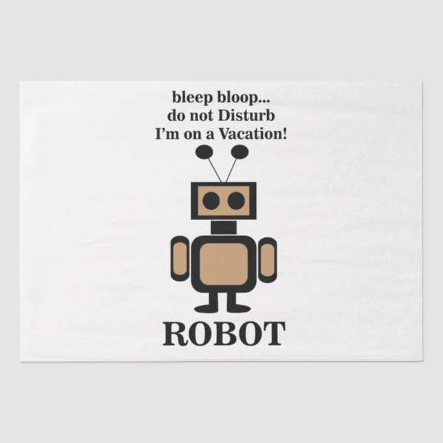 Papel De Seda Robot Robotics Technology Funny (Anverso)