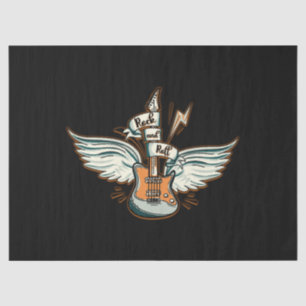 Papel De Seda Rock & Roll Guitar Wings Music
