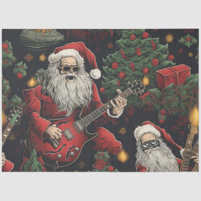 Papel De Seda Rockin' Santa Tissue Paper (Anverso)