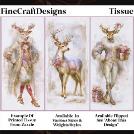 Papel De Seda Rococo Rudolf y Reno Festivo EQ3L Decoupage