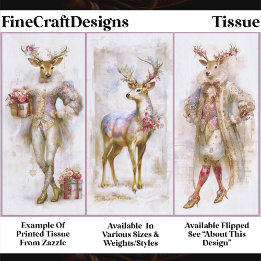 Papel De Seda Rococo Rudolf y Reno Festivo EQ3R Decoupage