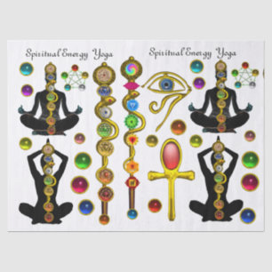 Papel De Seda ROD ASCLEPIUS,7 CHAKRAS YOGA LOTUS POSE ,Horus Eye