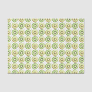 Papel De Seda Rodajas de kiwi verde y amarillo al acuarela