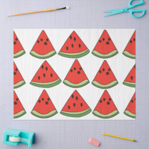 Papel De Seda Rodajas de sandía roja