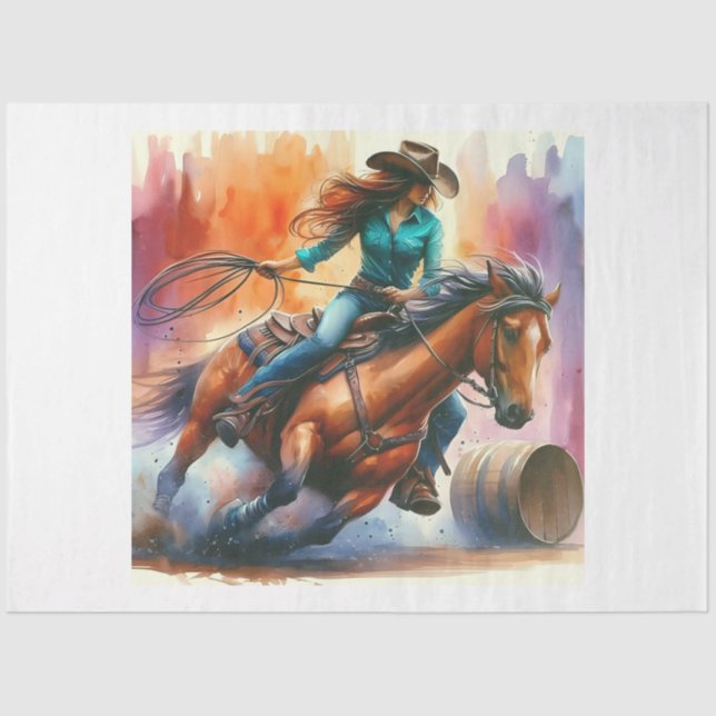 Papel De Seda Rodeo Cowgirl (Anverso)