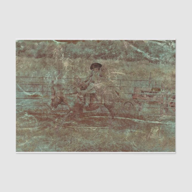 Papel De Seda Rodeo de textura de cosecha occidental (Anverso)