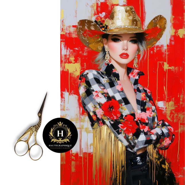 Papel De Seda Rodeo Glam Luxe Western Cowgirl Decoupage (Subido por el creador)