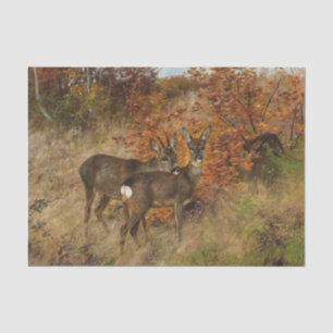 Papel De Seda Roe Deer con otoño deja vida silvestre vintage