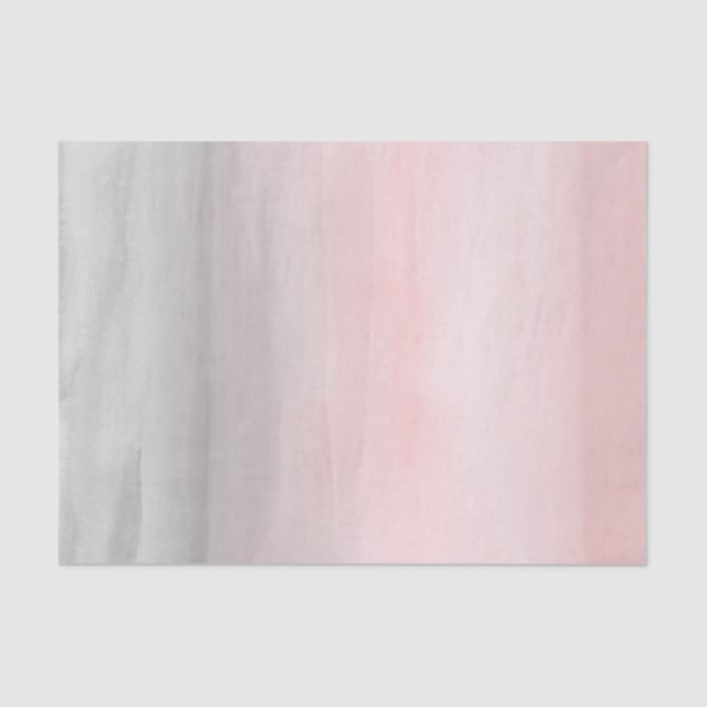 Papel De Seda Rojeces Rosa Gris Ómbré Chic de Acuarela Moderna (Anverso)