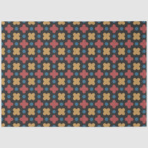 Papel de seda rojo amarillo geométrico clásico