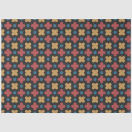 Papel de seda rojo amarillo geométrico clásico