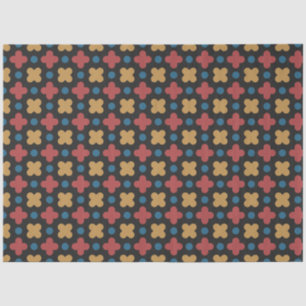 Papel de seda rojo amarillo geométrico clásico