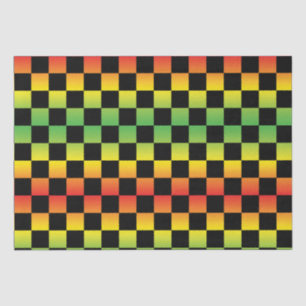 Papel De Seda Rojo Amarillo Verde Rasta Ombre Checkerboard