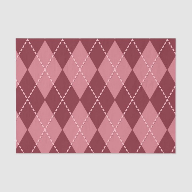 Papel De Seda Rojo Argyle (serie roja 42 de diseño) (Anverso)
