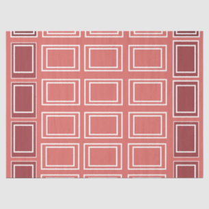 Papel De Seda Rojo Blanco Cuadrado Rectángulo Geométrico
