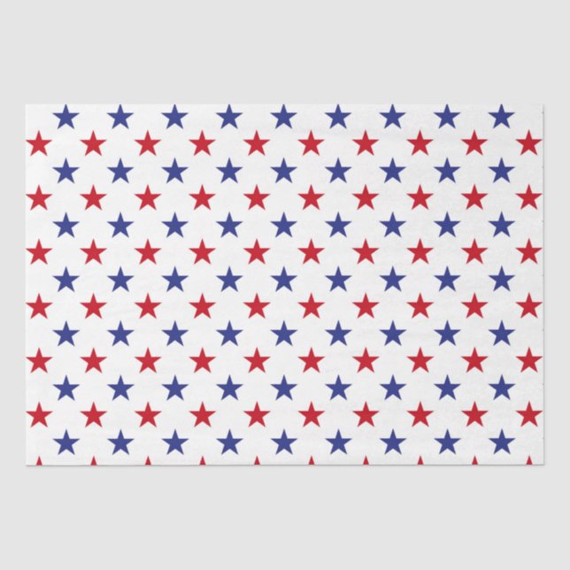 Papel De Seda Rojo Blanco y Azul Cuatro de Julio (Anverso)