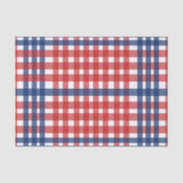 Papel De Seda Rojo blanco y azul Gingham Plaid