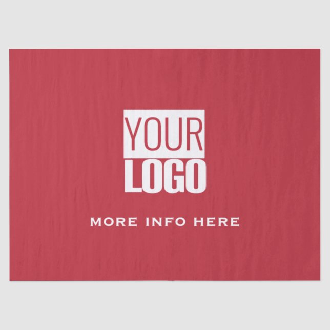 Papel De Seda rojo cardenal - logotipo personalizado (Anverso)