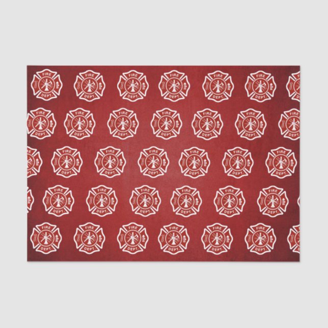 Papel De Seda Rojo clásico del modelo del símbolo del bombero (Anverso)