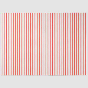 Papel De Seda Rojo coral y rayas blancas