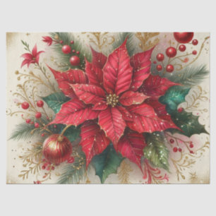 Papel de seda rojo de flor de Navidad Poinsettia