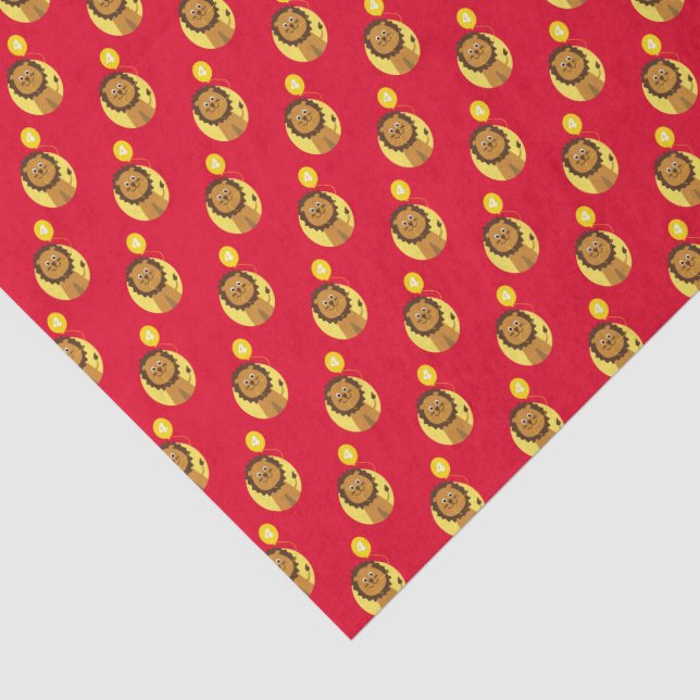 Papel De Seda Rojo de león de 3 años (Detalle)