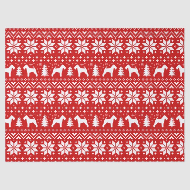 Papel De Seda Rojo del modelo del navidad de las siluetas de (Anverso)