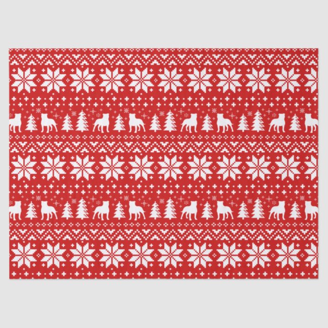 Papel De Seda Rojo del modelo del navidad de los terrieres de (Anverso)