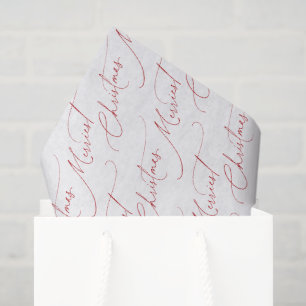 Papel De Seda Rojo Festivo Moderno Script Navidad Más Alegre