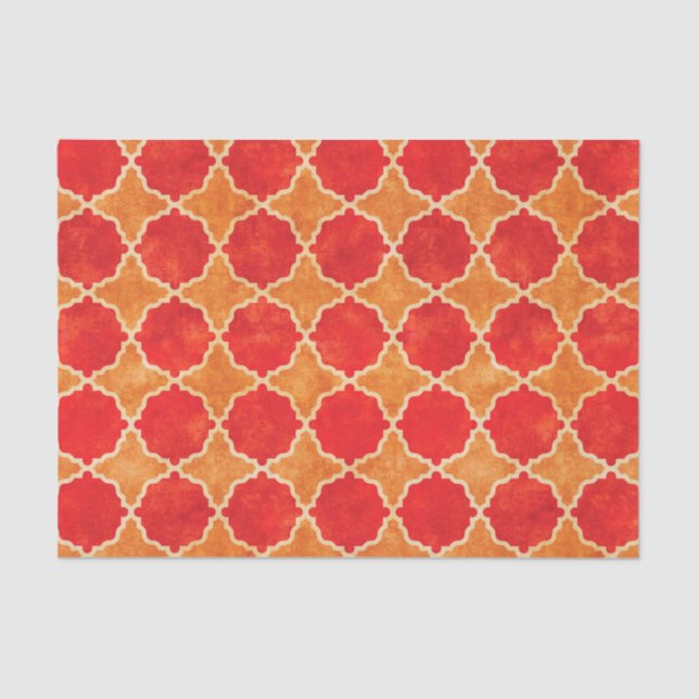 Papel De Seda Rojo geométrico de la caída de Flutterby (Anverso)