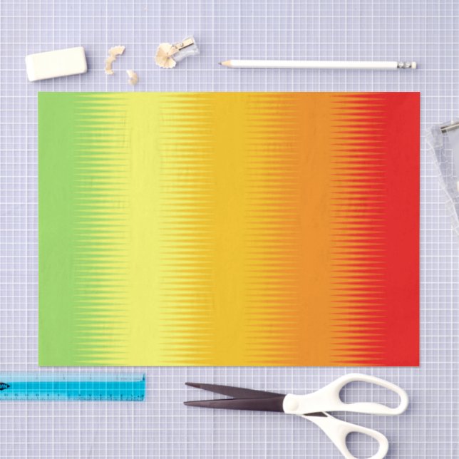 Papel De Seda Rojo Naranja Amarillo Verde (Artesanía)