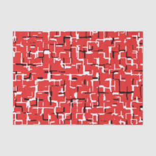 Papel De Seda Rojo Negro Blanco Patrón Cool