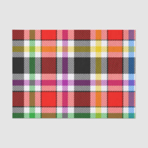 Papel De Seda Rojo Negro Multicolor Flannel Plastre Tartán Diseñ