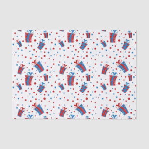 Papel De Seda Rojo, regalos azules blancos del confeti