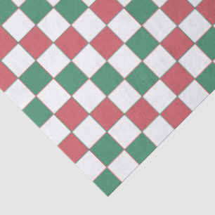 Papel De Seda Rojo retro vintage y cuadrado verde plano