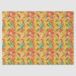 Papel De Seda Rojo Verde Azul Púrpura Abstracto Floral Art Deco