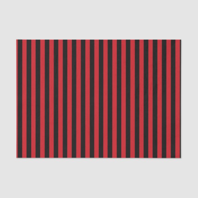 Papel De Seda Rojo vertical y rayas negras (Anverso)