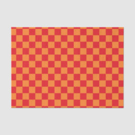 Papel De Seda Rojo y anaranjado a cuadros