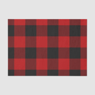 Papel De Seda Rojo y negro cuadros escoceses rustico