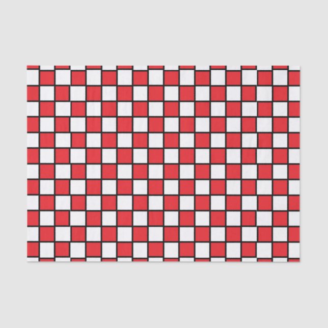 Papel De Seda Rojo y negro delineado (Anverso)